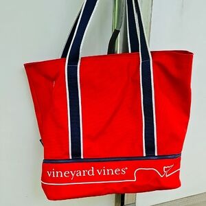 Vineyard Vines Red Beach Tote Bag
